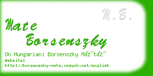 mate borsenszky business card